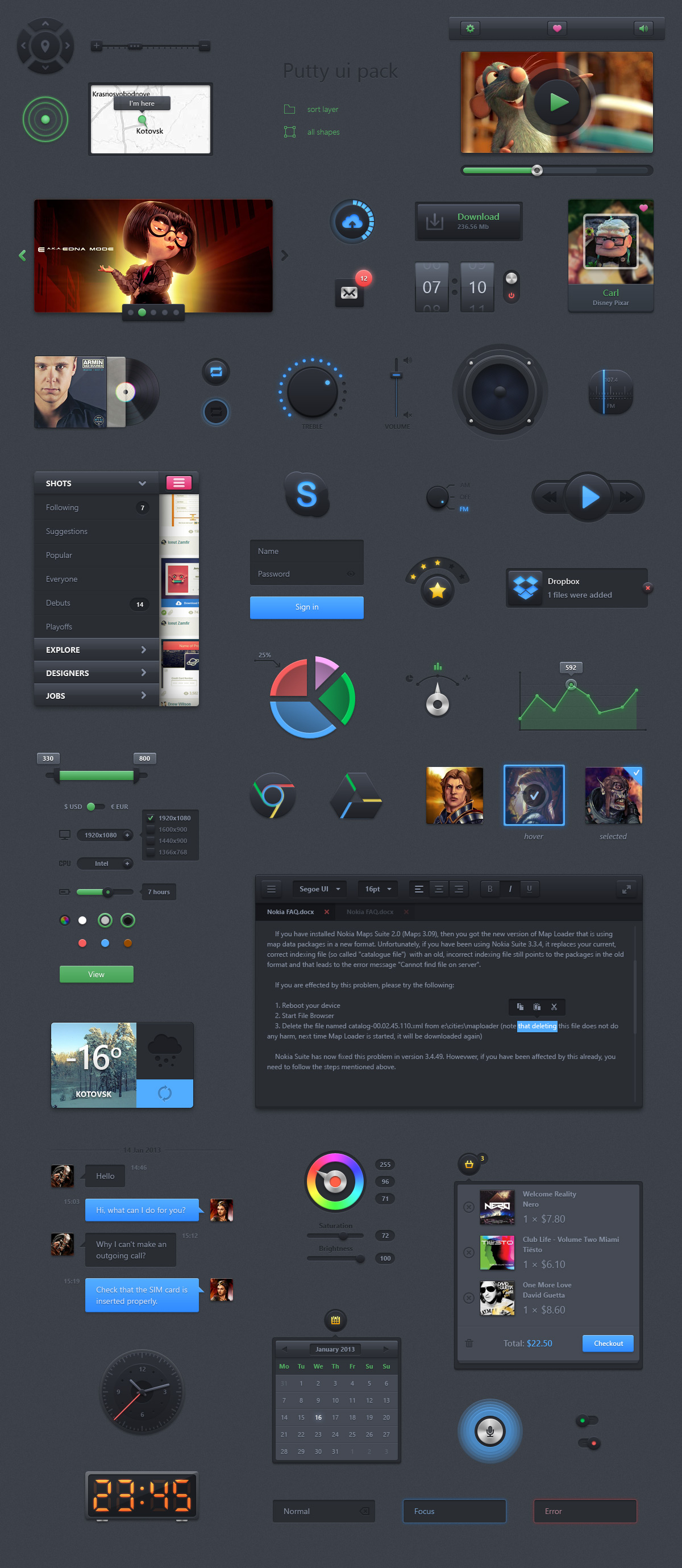 Personalise Putty Ui Kit Psd Free Psd Files Photoshop Resources Templates Download Psd