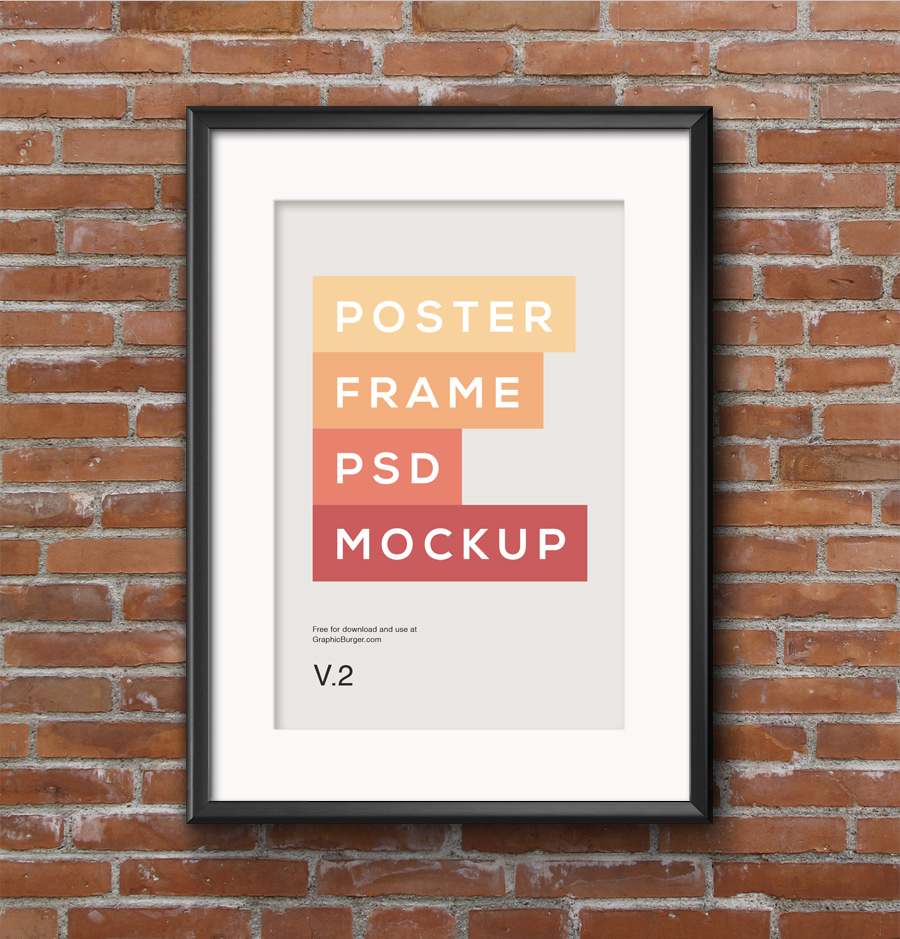 Poster and photo frame PSD mockup