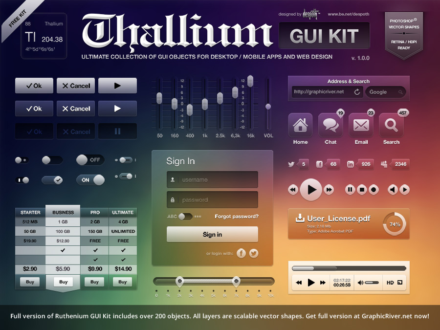 Colorful Thallium GUI Kit Design