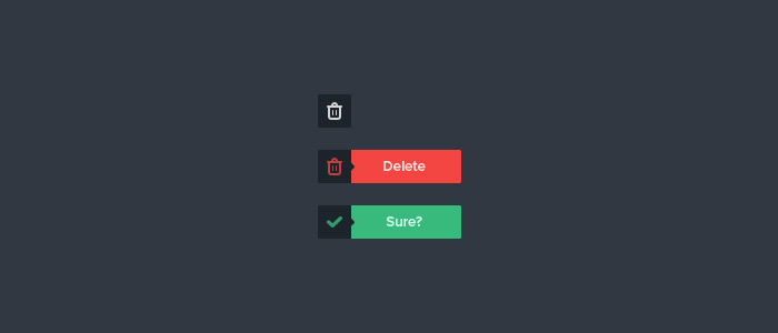 Delete and confirm button