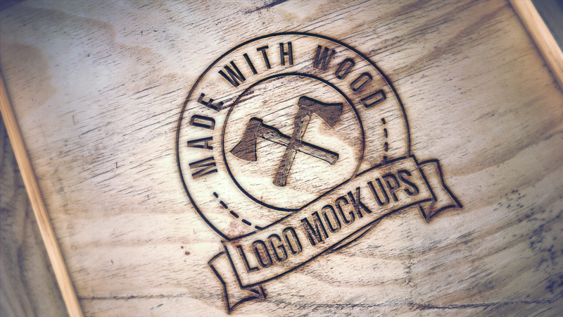 Engraved Wood Text Effects MockUp