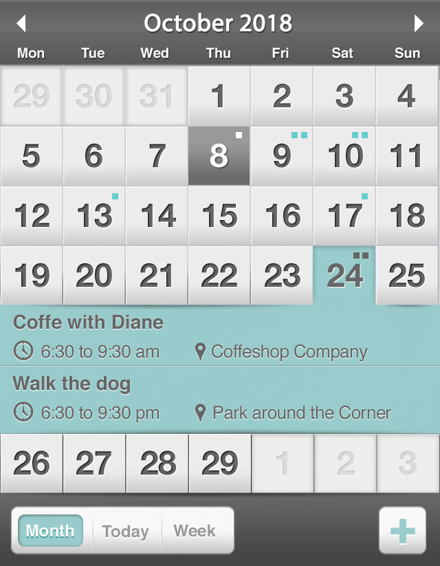 Calendar Interface
