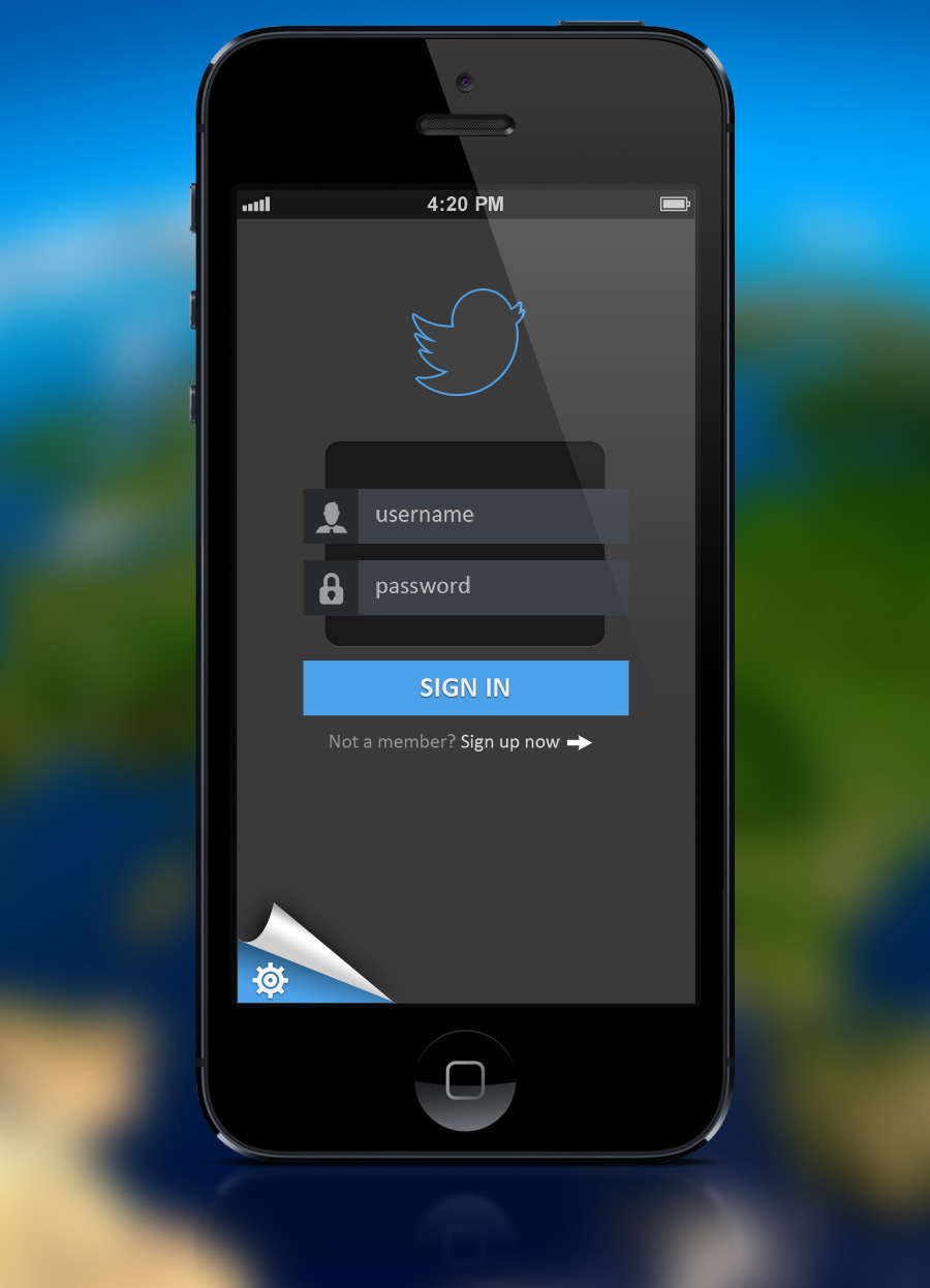 Mobile App Login Interface design