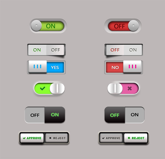 Multiple color stereo button PSD