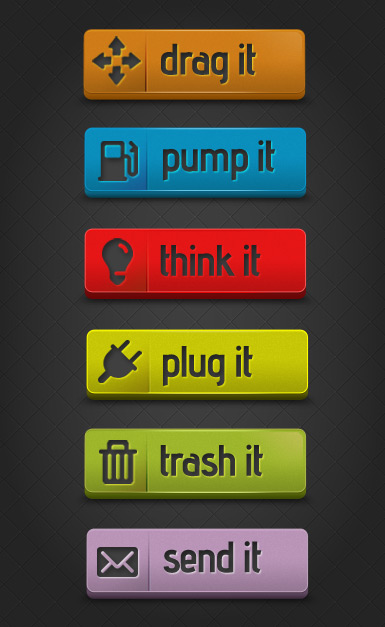 Colorful button PSD layered material