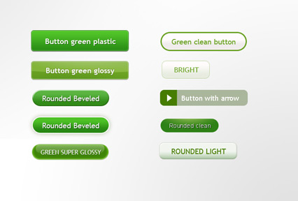 Green refreshing button PSD material