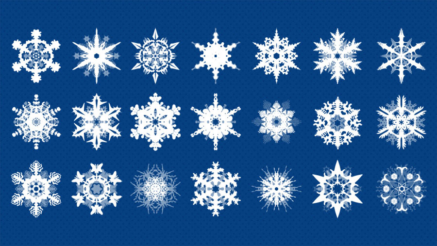 Christmas Snowflakes PSD Graphics Set