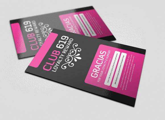 Hot pink business cards Promotional style