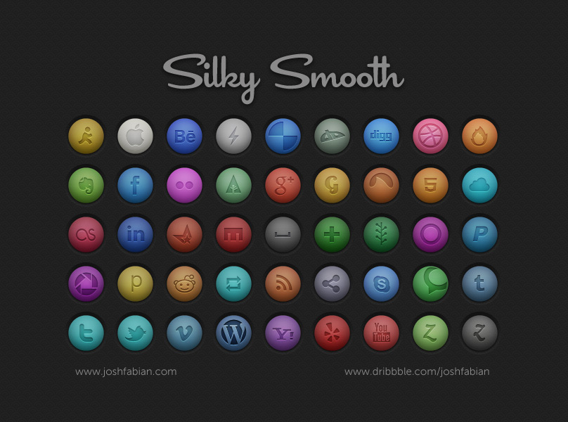 Silky Smooth Social Icons psd