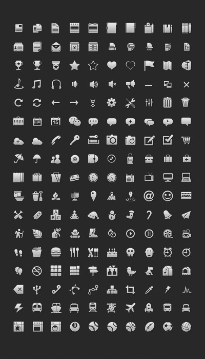 Texture glyph vector icons set psd