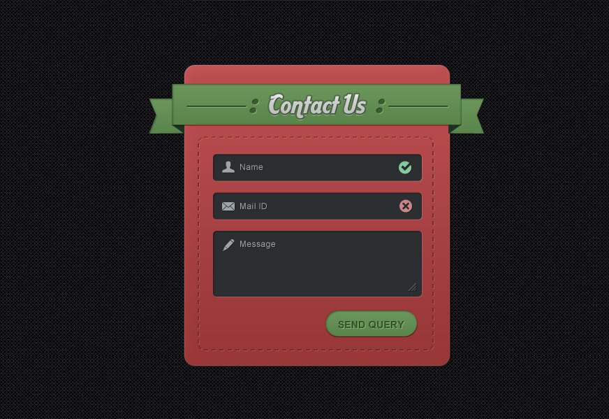 Contact us form panel PSD