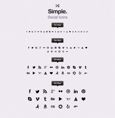 Simple Social Icons Psd