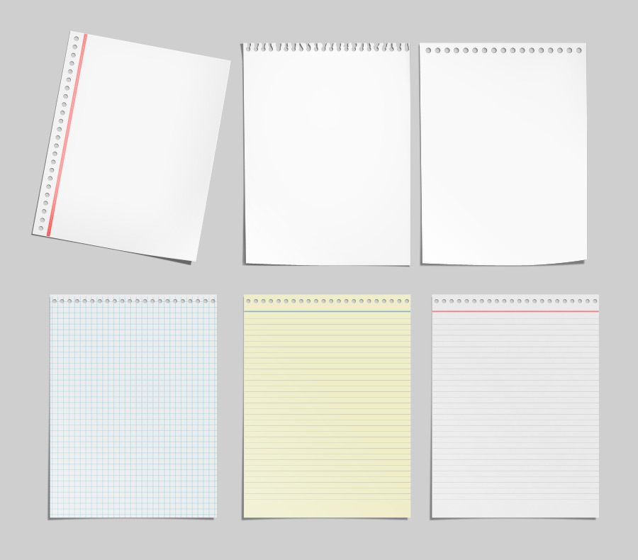 6 Free PSD Paper Notes