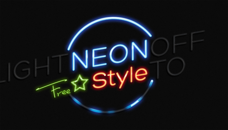 Photoshop Style Neon Text Effect Psd File