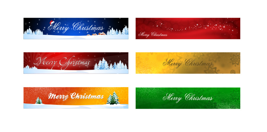 Christmas Holiday Banners PSD Set