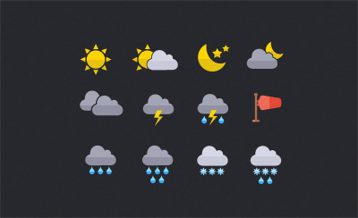 flat weather icon psd file