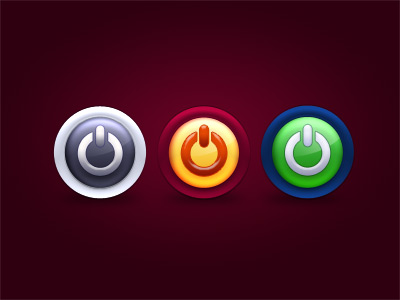 Glossy colorful power icons