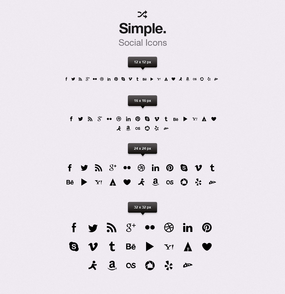 Simple Social Icons Psd