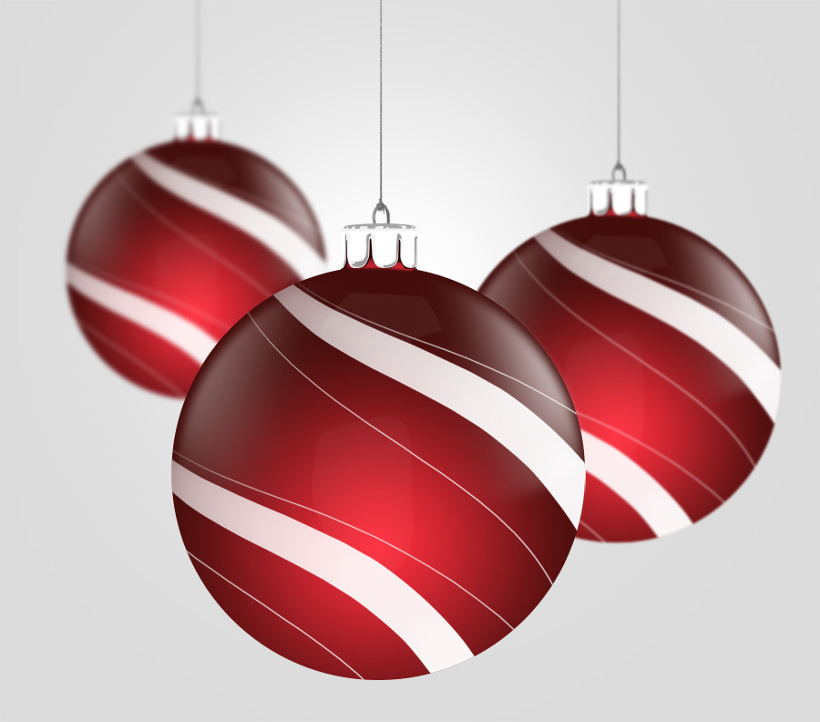 Hanging sphere decorations PSD graphics