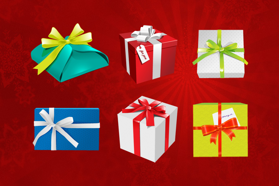 Holiday Gift Boxes Psd File